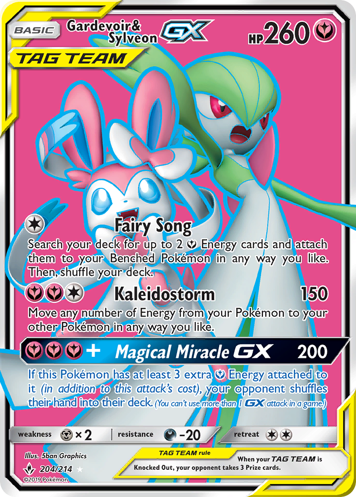 Unbroken Bonds Gardevoir & Sylveon GX #204/214